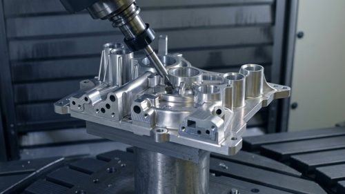 3-axis CNC machining of an aluminum housing part on a vertical mill