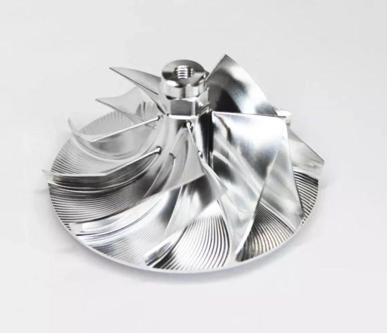 5-axis CNC machining produced compound-curved aluminum bracket