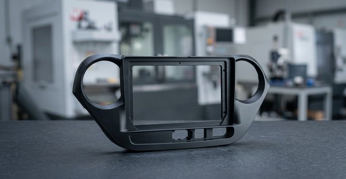 Black ABS CNC machined electronics bezel enclosure