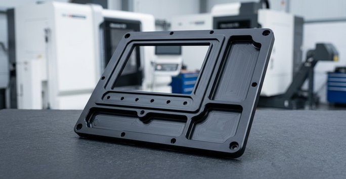 Black ABS CNC machined industrial control panel fascia