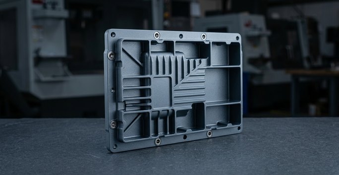 EMI painted ABS telecom enclosure cover on table