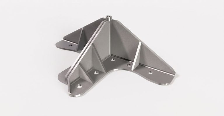 CNC machined metal bracket with mounting holes