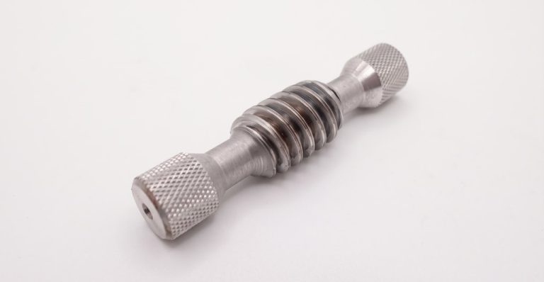 Metal knurled adjustment knob with threaded shaft