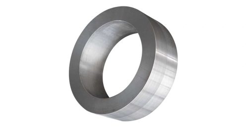 Carbon steel machined ring part isolated on white
