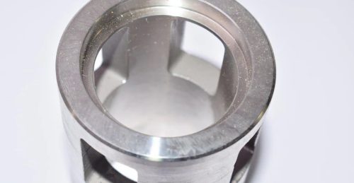 Alloy steel valve cage machined part close-up