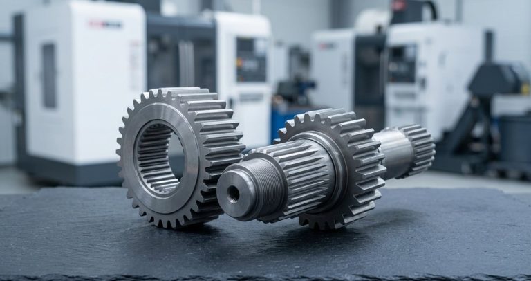 Finished alloy steel gears machined with precise teeth