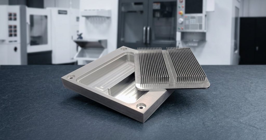 Finished 6061 aluminum heat sink part ready for quote request