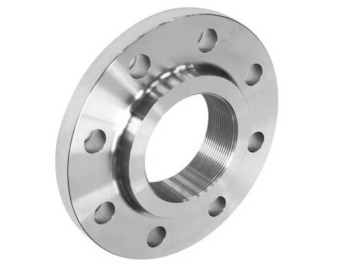 Aluminum flange with threaded bore and bolt holes