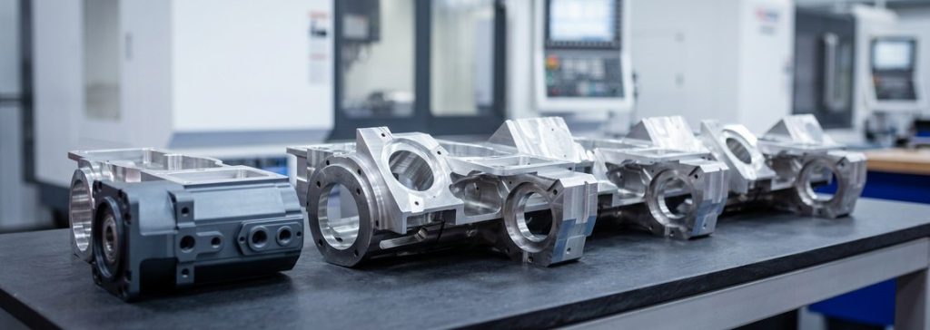 Finished aluminum 7050 structural parts after CNC machining