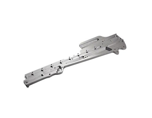 Aluminum machined part isolated on white background