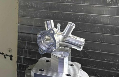Complex aluminum part machined on a 5-axis fixture
