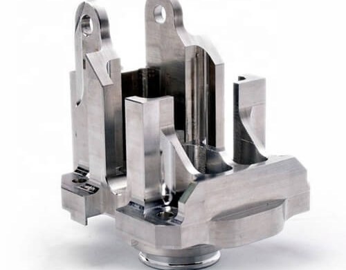 Complex aluminum machined part with multiple features