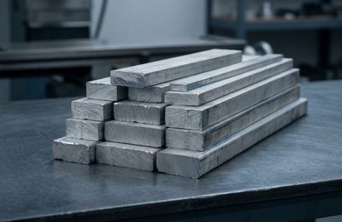 Raw 7075 aluminum flat bar stock ready for machining