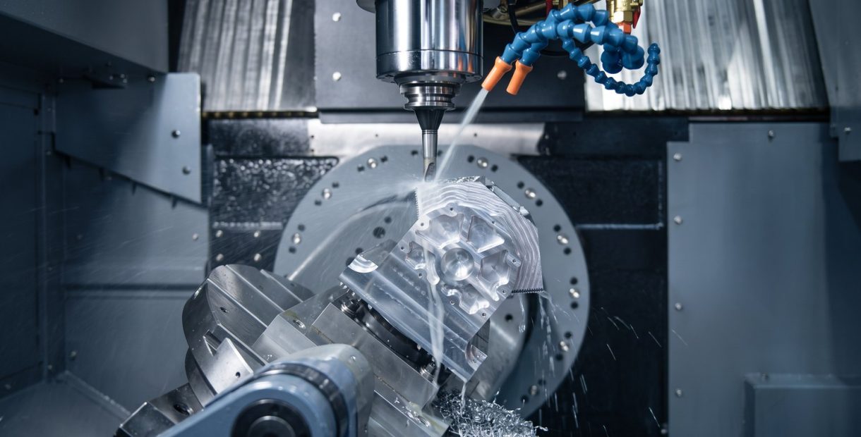 Aluminum CNC machining in progress