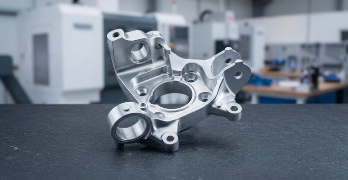 Aluminum robotics bracket milled on 5-axis CNC