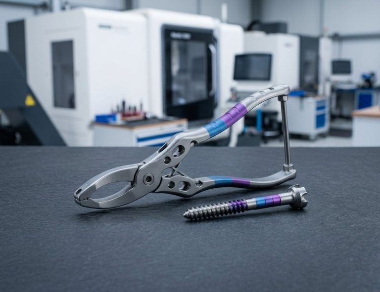 Color anodized titanium surgical instrument traceability finish