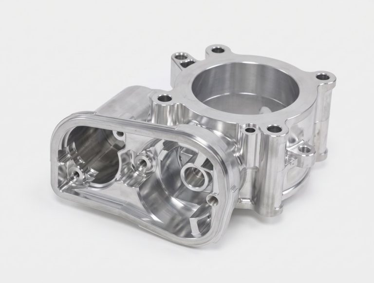 Precision machined aluminum automotive housing with internal cavities