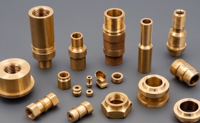 Brass CNC machined automotive parts with threaded features