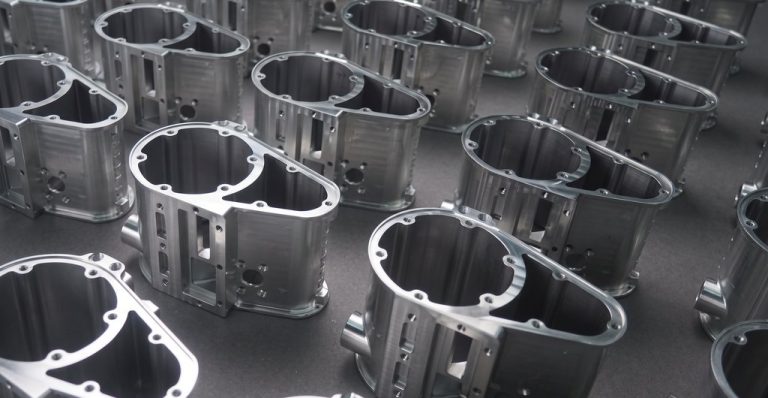 Machined aluminum housings with precision cutouts and smooth finish