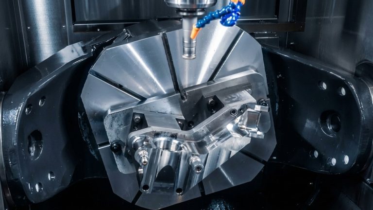 5-axis CNC machine shop in California cutting precision aluminum part
