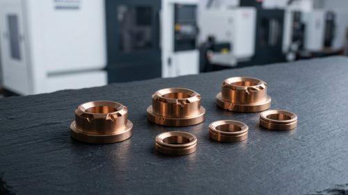 Anodized brass machined rings showing colored finish after brass anodizing