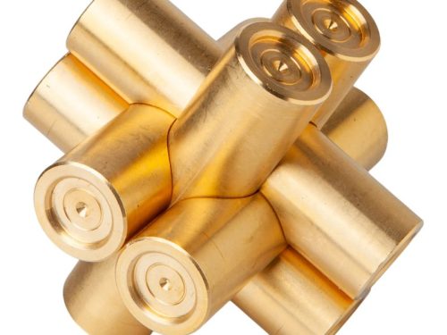 Brass cylindrical parts arranged in star pattern