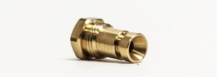 Brass fitting on white background, isolated