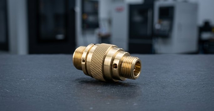 Brass connector machined for electrical terminals