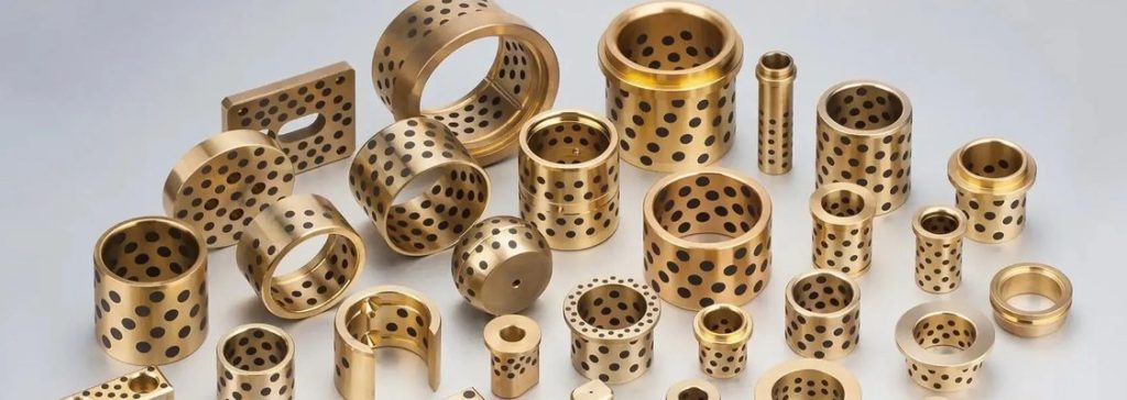 Bronze bushings with holes, various sizes, isolated