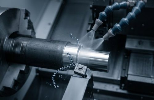 CNC machining carbon steel 1215 bar on a lathe