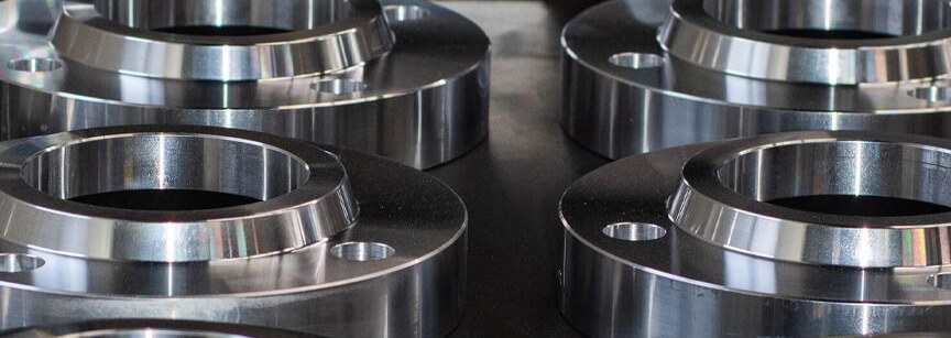 Multiple machined flanges on dark surface
