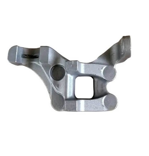 Cnc machined cast iron bracket on white background