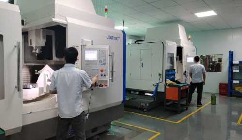 CNC machining China milling a stainless steel housing on a 3-axis center
