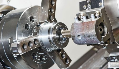 CNC boring bar machining precision bore inside aluminum housing
