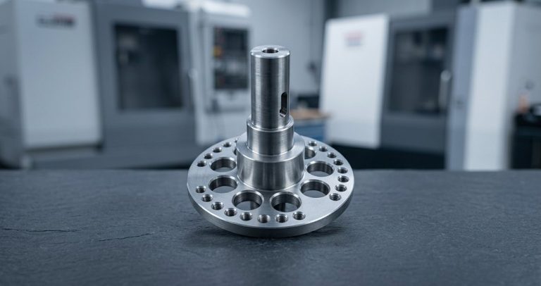 Steel flange disc part made by custom steel machining