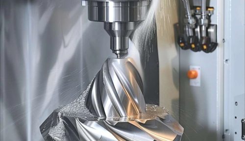 5-axis CNC machining complex aluminum part with deep internal cavities