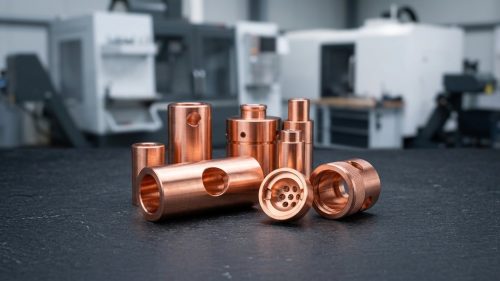 Precision CNC machined copper parts showing fine turning finish