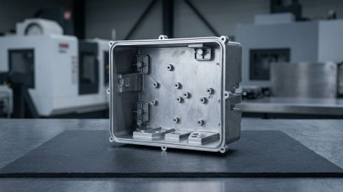 Machined aluminum sensor housing showing CNC machining in sensor industry