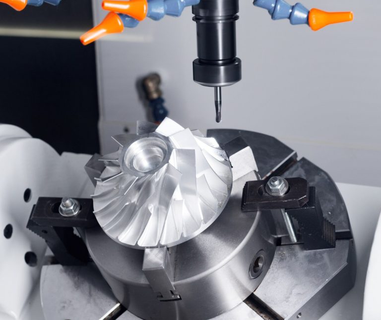 5-axis CNC machining of an aluminum impeller