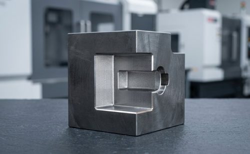 Wire EDM cut hardened steel part from prototype machining