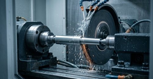 Precision grinding a steel shaft for a CNC prototype