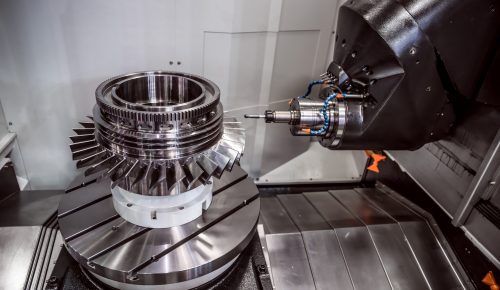 CNC machining service cutting complex steel shaft on 5-axis lathe