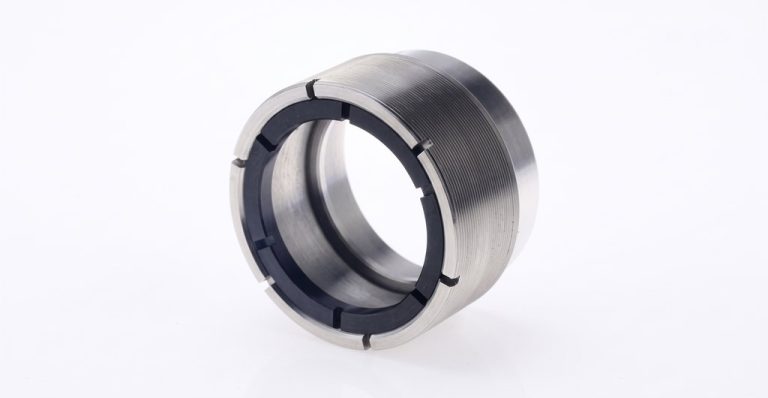 CNC machined metal ring with black internal insert