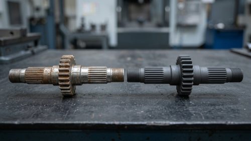 comparison of corrosion oxidation and rust on machined steel part