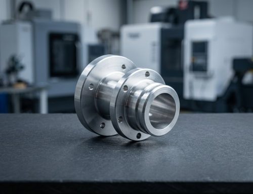 Flange coupling half with bolt circle on worktable