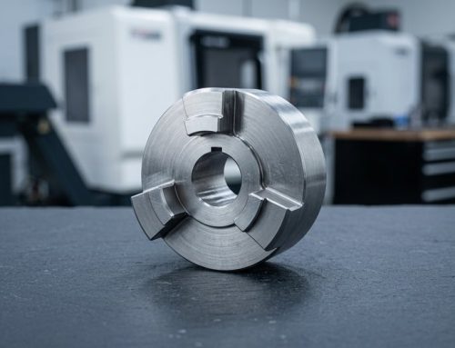 Jaw spider coupling hub with keyway on worktable