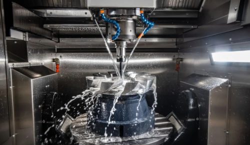 CNC lathe turning a custom titanium part with carbide insert