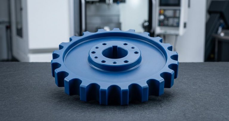 Blue detectable POM-C acetal star wheel machined part