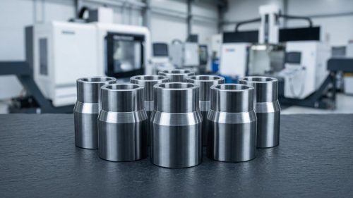 Steel bushings illustrating density of steel in solid machined parts