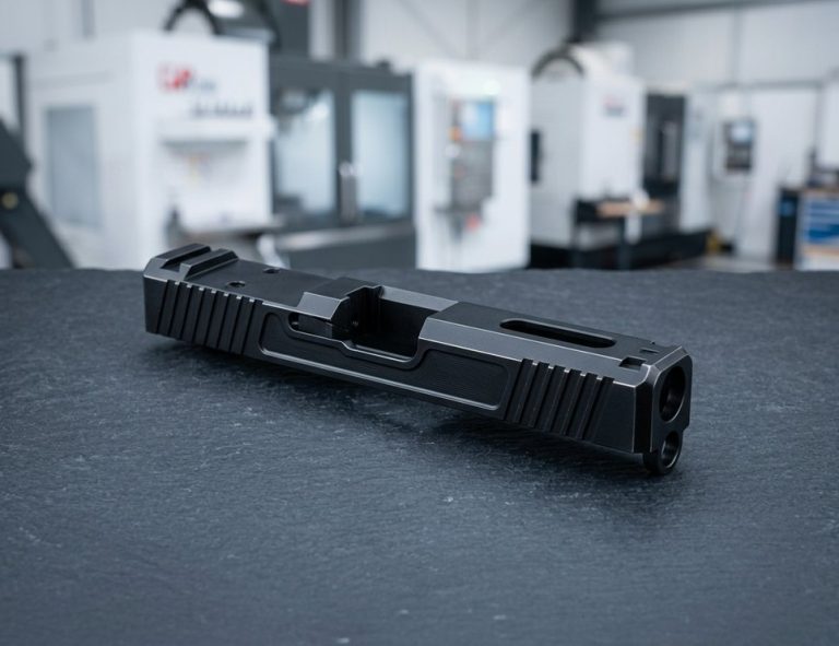 DLC coated firearm slide with black wear-resistant finish